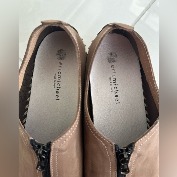 Eric Michael Marlo Slip-On Sneakers Sz 38 (US 7.5)Cafe Distressed Nubuck Leather - Picture 11 of 11